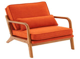 Oak Armrest Oak Upholstered Single Lounge Chair Indoor Lounge Chair Burnt Orange 03093913