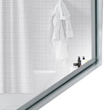 36x24inch Glossy Brushed Silverd Mirror For Bathroom Rectangular Wall Bathroom Mirror Metal W2091P214080