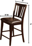 ZNTS Set of 2 Counter Height Chairs Dark Espresso Finish Solid wood Kitchen Dining Room Furniture Padded B01182198