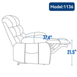 23" Seat Width and High Back Large Size Beige Chenille Power Lift Recliner Chair with 8-Point W1803P236297