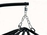 Foldable Hanging Egg Chair with Stand, HDPE Rattan Wicker Swing Chair with Cushion, Heavy Duty Frame 88067295