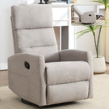 ZNTS Manual Recliner Chair with Rocker and Swivel in Fabric for Living Room, Khaki W1803P252281