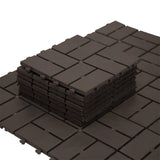Patio Interlocking Deck Tiles, 12"x12" Square Composite Decking Tiles, Four Slat Plastic Outdoor W1859P184882