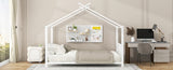 Twin Size Metal House Platform Bed, White MF322835AAK