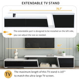 U-Can Modern, Minimalist Rectangle Extendable TV Stand, TV Cabinet with 2 Drawers and 1 Cabinet for WF311369AAK