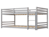 Head and foot horizontal support guardrails, gray painted finish, pine wood, Twin size children's 87451450