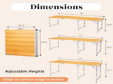 6ft Rectangle 3Fold Top Outdoor Folding Table, Aluminum Frame, 50kg Load 57212953