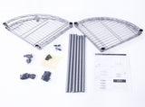 XM-243S Fan-shaped Carbon Steel Metal Assembly 4-Tier Storage Rack Silver Gray 91288015