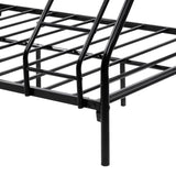 Heavy Duty Twin-Over-Full Metal Bunk Bed, Easy Assembly with Enhanced Upper-Level Guardrail, Black 87935632