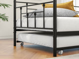 Twin Size Daybed Metal Frame with Trundle Set, Twin Day Bed Sofa, Daybed and Roll Sofa Bed for Guest W840104493