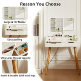 Makeup Vanity Desk with Removable Mirror and Lights, 3 Color Modes & Adjustable Brightness Dressing W760P304981