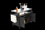 Large bar cart,Outdoor Kitchen Wicker Island Rolling Cart & Storage Cabinet, Wheels and Stainless W640P256898
