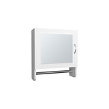 BOTIQ 19.7" H x 17.7" W Mirror Medicine Cabinet with Towel Rack White, One door with Two interior B200P240244