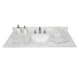 Montary 43x22 bathroom stone vanity top engineered stone carrara white marble color with rectangle W50921982