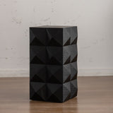 23.62"Height Three-dimensional Embossed Pattern Design Retro Side Table Retro Furniture Black W757P183205
