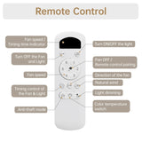 56 Inch Modern Ceiling Fans Dimmable LED Light Quiet DC Reversible Motor for Indoor & Outdoor W934P230465