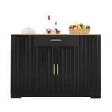 53 inch Large Kitchen Island with Trash Can Storage Cabinet, Islands Table with Drawer and W1820P266160