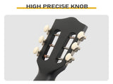 Matte Black 30-inch Round Acoustic Guitar with Picks, Strings, Capo, Case, Tuner, and Strap 42600814