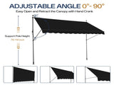 118.1"D x 59.1"W x"H Retractable Awning Black 85522071