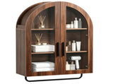 Arched Ceiling 2 Glass Doors 3 Shelves Bathroom Vanity MDF Melamine-Faced Bathroom Vanity with Towel 72083744