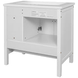 ZNTS 30" Bathroom Vanity Base Only, Solid Wood Frame, Bathroom Storage Cabinet with Doors and Drawers, 89903738