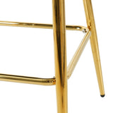 Shell shape off white velvet bar chair, gold-plated metal chair legs, suitable for coffee shop, bar, W210P224255