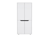 67"H Kitchen Storage Cabinet, with Four Doors and Five Interior Shelves,White/Black B097P167411
