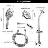 5" Multi Function Dual Shower Head, with Adjustable Slide Bar,Chrome W124381489