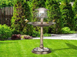51*51*106cm Plastic Round Birdbath with Solar Light Bronze 28254494