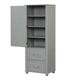 ZNTS Tall Bathroom Storage Cabinet, Freestanding Storage Cabinet with Two Drawers and Adjustable Shelf, 62533533