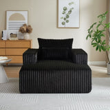 62.5-Inch Corduroy Sponge Sofa Lounge Chair,No Assembly Required,Fluffy Modern Sleeper Chair for W834P206042