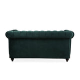 ZNTS VIVALUX 59.44" Chesterfield Velvet Loveseat Sofa,2-Person Rolled Arm Dutch Plush Upholstered Sofa N762P178705F