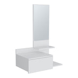 Floating Hallway Cabinet 36.2" H, 1 Drawer, 3 Shelves, 1 Mirror, White B097P250896