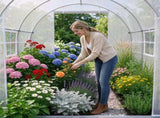 Walk-in Tunnel Greenhouse 1577 FT, Galvanized Steel Frame with 8 Mesh Windows & Roll-Up Zipper 24811007