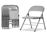 6pcs Elegant Foldable Iron & PVC Chairs for Convention & Exhibition Gray 82959016