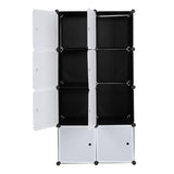 ZNTS 8 Cube Organizer Stackable Plastic Cube Storage Shelves Design Multifunctional Modular Closet 40658987