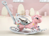 Rocking Horse Toddlers, Balance Bike Ride On Toys with Push Handle, Backrest and Balance Board W509125829