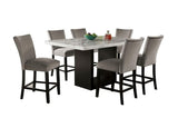 Attractive Set of 2pc Counter Height Chairs Dining Room Furniture Gray Flannelette Seat Nailhead B011P246278