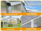 6x10ft Hybrid Polycarbonate Greenhouse Silver 17543240