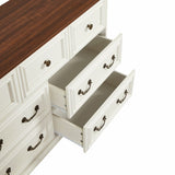 Farmhouse 7 Drawers Dresser for Bedroom, Rustic Chest of Drawers with Natural Texture, Vintage W1785P208312