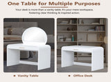39" Makeup Vanity Table with Mirror Touch Screen Lighted Mirror, Dressing Table with Drawer for N704P196658K