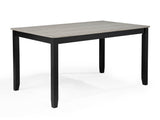 6pc Dining Set Rectangular Table Features Weathered Gray Finish Wood Grain Wide Slat Backs Padded B2741P411550