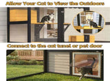 Cat Catio Outdoor Cat Enclosure for Multiple Indoor Outdoor Cats, Large Wooden Walk-in Cat House W3166P475540