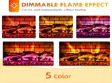 Black Electric Fireplace Stove, 1500W Infrared Heater with Realistic Flame Effect & Adjustable 98556126