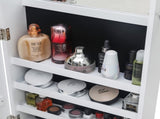 Full Mirror Wooden Wall Mounted 4-Layer Shelf 2 Drawers With Inner Mirror 8 Blue LED Light Jewelry 20257900