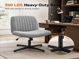 Criss Cross Office Chair, No Wheels Armless Swivel, Wide Seat Criss Cross Chair for Home Office & 48312668