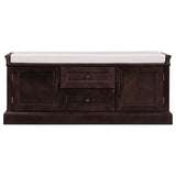 ZNTS TREXM Storage Bench with 2 Drawers and 2 Cabinets, Shoe Bench with Removable Cushion for Living WF288172AAP