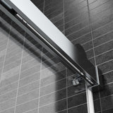 ZNTS 68-72 x 76 Single Sliding Frameless Shower Door in Brushed Nickel with Soft-Closing and 3/8 W1056133813