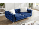 Navy Blue, 23 Seat Sofa Set, Velvet Crystal Buckle Upholstery Sofa, Crystal Feet, Removable 14023036