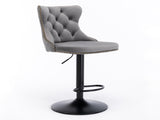 A&A Furniture,Swivel Velvet Barstools Adjusatble Seat Height from 25-33 Inch,17.7 inch base, Modern W114341203
